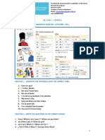 A1.1 Unit 1 - LESSON A Grammar Exercises - I/You/We + Be Y: Immonteros@puce - Edu.ec