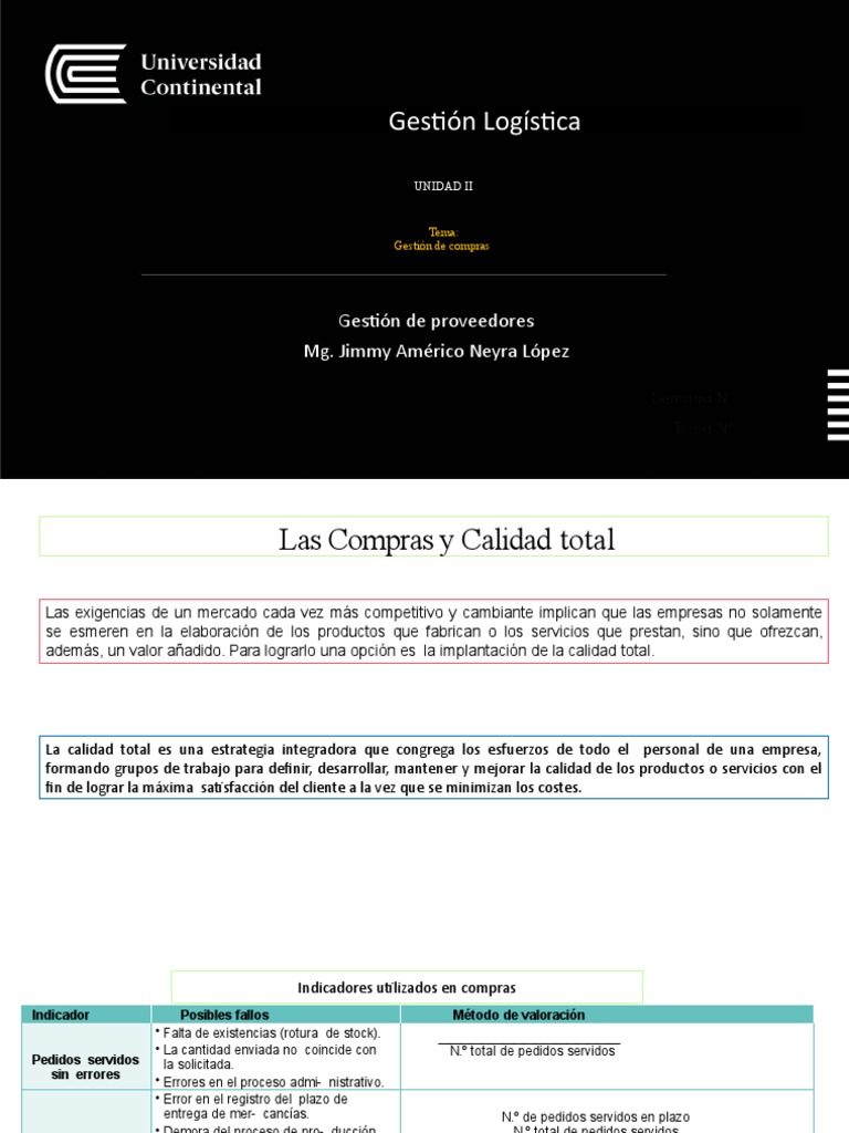 Indicadores de Gestión de Compras y Calidad | PDF | Obtención | Logística