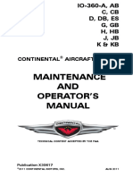 Maintenance AND Operator'S Manual: Continental Aircraft Engine