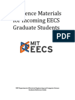 Reference Materials For Incoming EECS Graduate Students