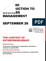 ADM 1100 Introduction To Business Management September 26