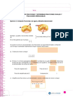 Ordenar fracciones, determinar iguales y encontrar irreducibles