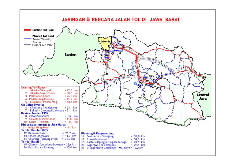 Peta  Jaringan Rencana Jalan Tol Di Jawa  Barat  