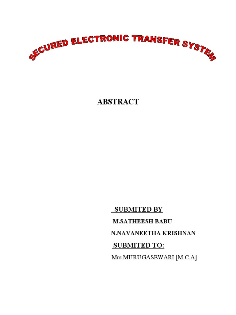 Secured Electronic Transfer System | PDF