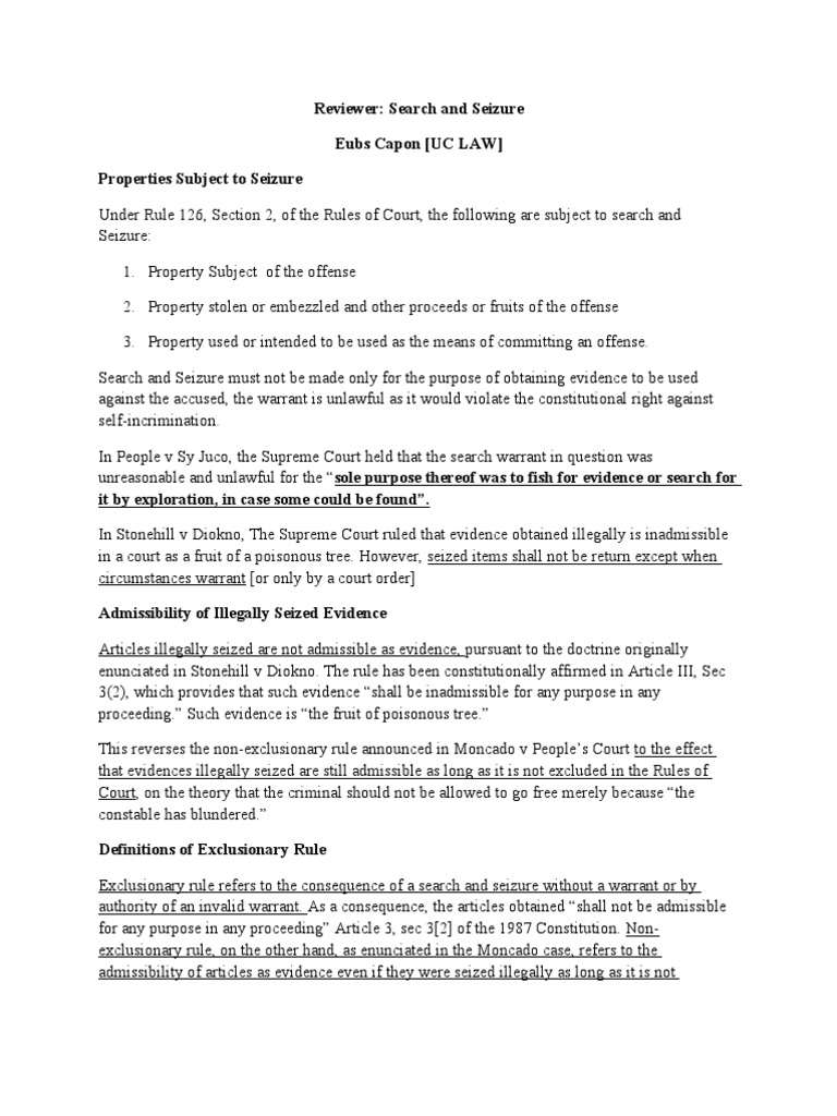 Reviewer Search and Seizure | PDF | Search And Seizure | Search Warrant