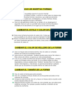 Los diferentes pasos de una imagen , tablas 