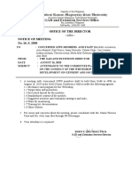 Office of The Director Notice of Meeting No. 16, S. 2020: GAD and Extension Services Director