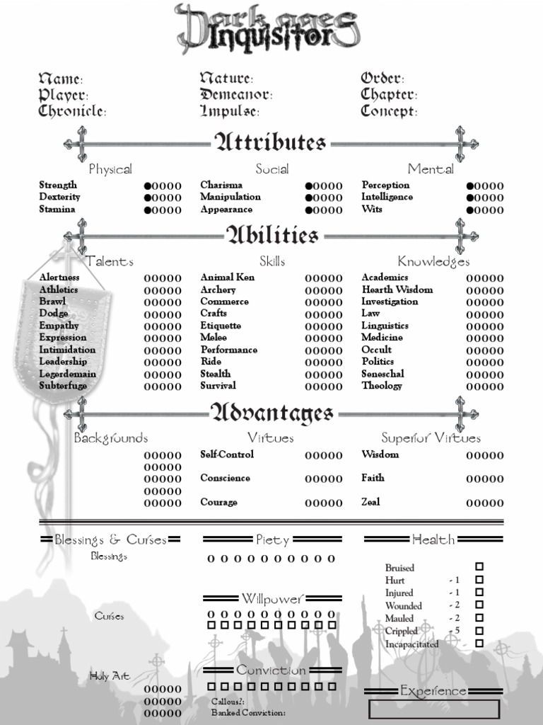 RPG Character Sheet Template | PDF | Psychological Concepts | Psychology