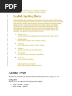 English Spelling Rules: Adding - Er/est