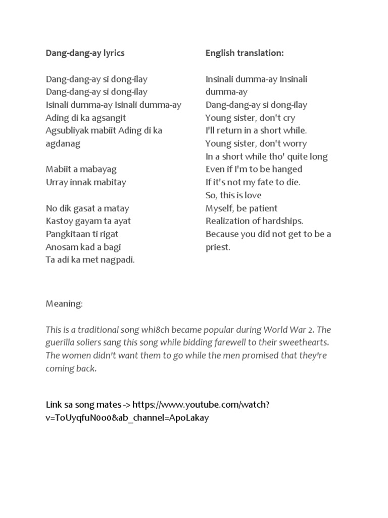Dang Dang Ay Lyrics English Translation V Touyqfun0o0 Ab Channel Apolakay