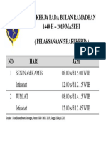 Jadwal Jam Kerja Bulan Ramadhan 2019