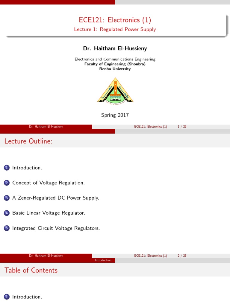 ECE121: Regulated Power Supply Overview | PDF | Power Supply | Rectifier