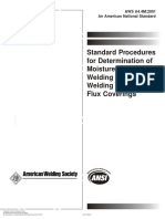 AWS A4.4 Standard procedure for determination of moisture content of welding fluxes and welding electrode flux covering