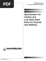 AWS A5.2 Specification For Carbon and Low Alloy Steel Rods For Oxifuels Gas Welding (1992) PDF