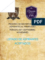 Proceso de Inscripcion de Aspirantes Al Primer Ano PDF