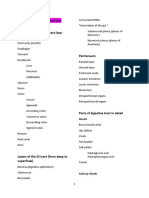 Digestive System Word List: Parts of The Digestive Tract (Top-Down)