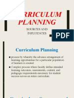 Curriculum Planning Sources and Influences