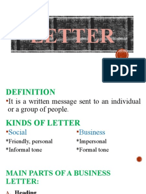 social business letter definition