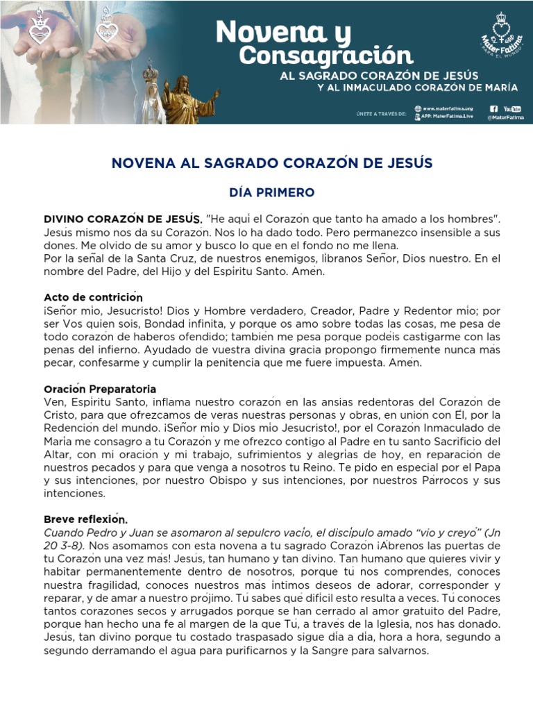 Novena al Sagrado Corazón de Jesús | PDF | Cristo (título) | Oración