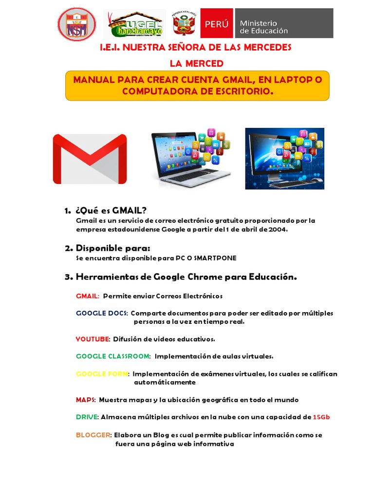 Cómo crear una cuenta en Gmail | PDF | Gmail | Informática