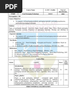 FT409 Food Packaging Technology