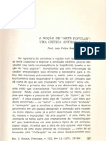 Neves - A noção de arte popular - uma crítica antropologica 1977