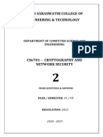 Nadar Saraswathi College Cryptography Questions