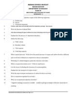 Senior - Class - Xi - Biology - Breathing and Exchange of Gases - Worksheet - 2 PDF