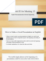 English III For Meeting 15: Digital Telecommunication Network Engineering