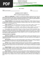 Learning Activity Sheet # 1 TITLE: Assemble Computer Hardware