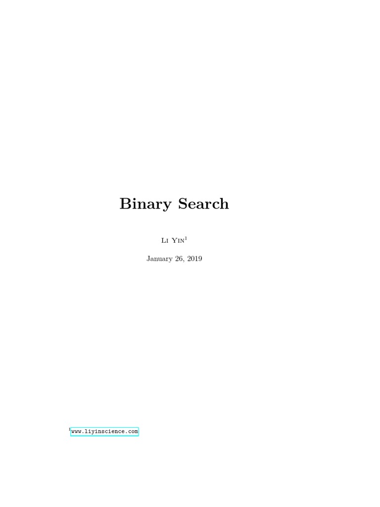 Binary Search PDF | PDF | Theoretical Computer Science | Algorithms And ...