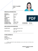 Marialyn Arcino Valdez: Personal Information