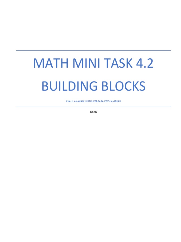 Math Mini Task 4.2: Building Blocks | PDF