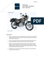 Motorcycle 2012 Model: TU250XL2 Date: May 2011: Black / Gray (HBV)