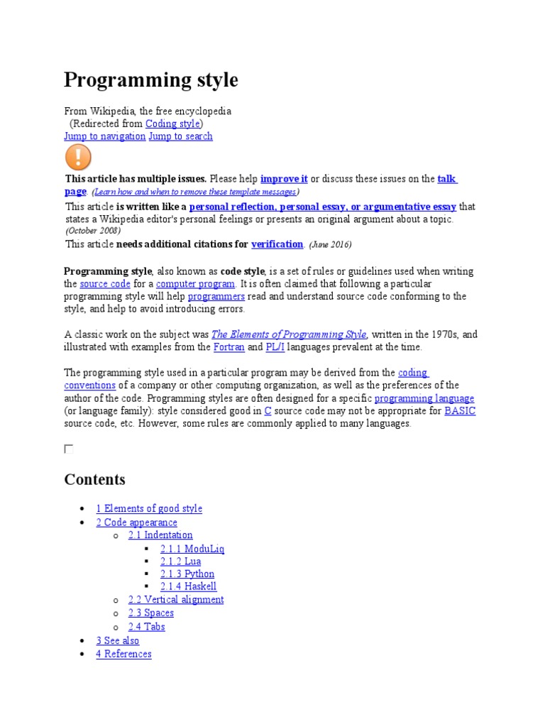 Programming Style: Improve It Talk Personal Reflection, Personal Essay ...