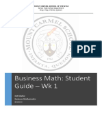 Business Math: Student Guide - WK 1