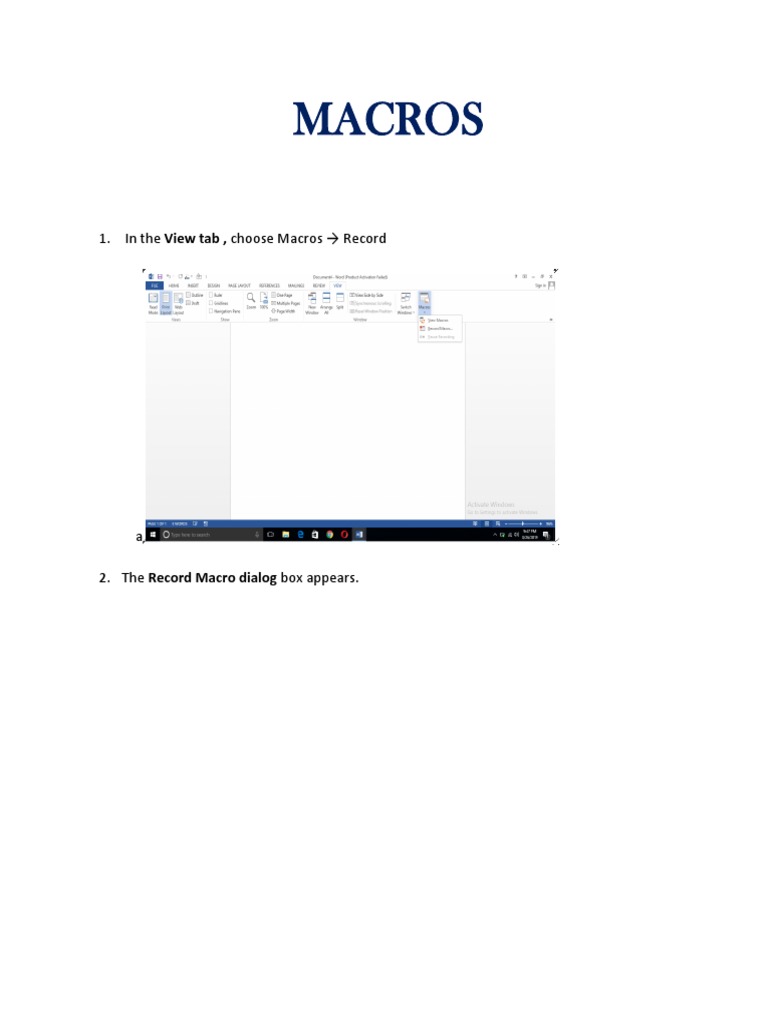 How to Create and Run Macros in Word | PDF | Computers