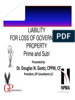 Liability For Loss of Government Property Prime and Sub! Liability For Loss of Government Property Prime and Sub!