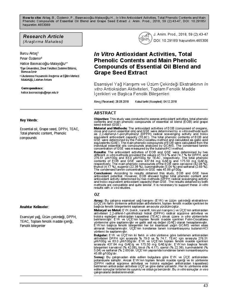 In Vitro Antioxidant Activities, Total | PDF | Polyphenol | Phenolic ...
