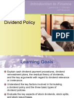 Introduction To Finance: Dividend Policy