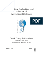 Selection, Evaluation, and Adoption of Instructional Materials