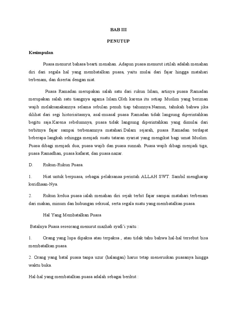 Kesimpulan Puasa Pdf
