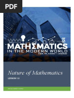 Nature of Mathematics: Lesson 1.0