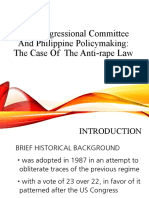The Congressional Committee and Philippine Policymaking: The Case of The Anti-Rape Law