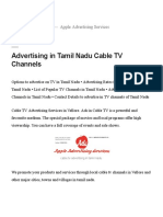 Advertising in Tamil Nadu Cable TV Channels: Contact 9498022026