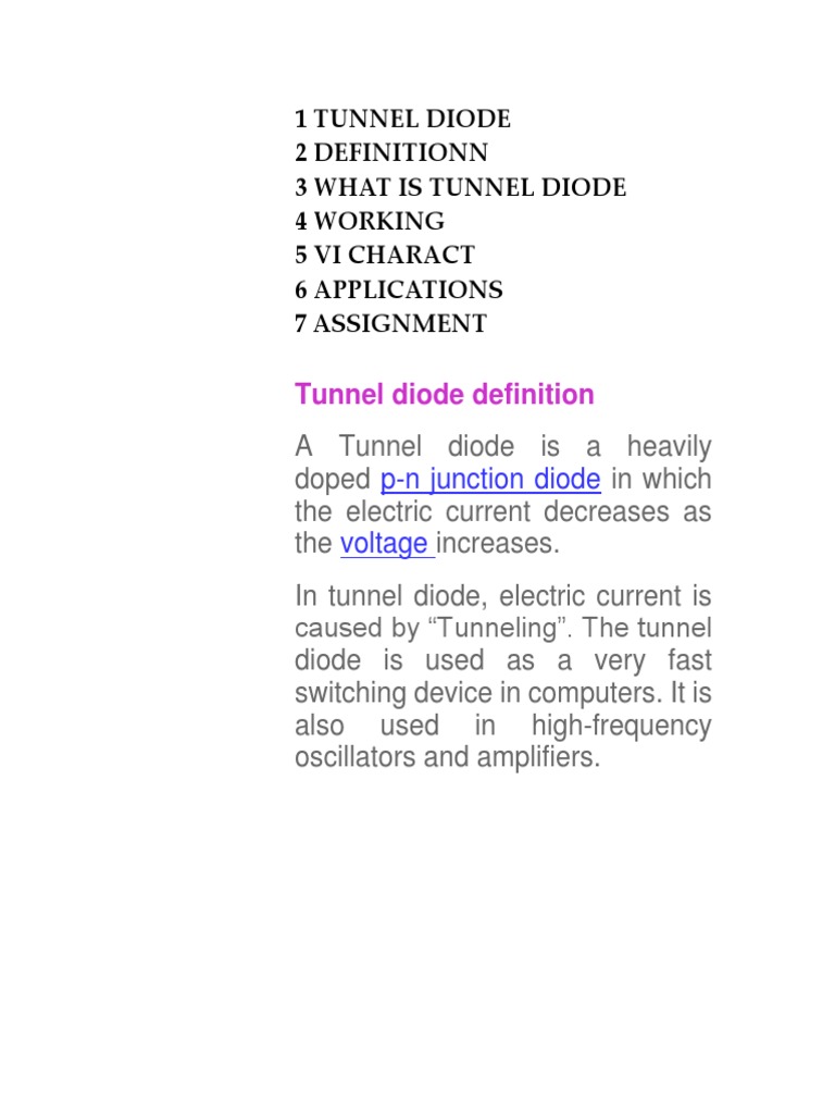 Tunnel Diode Definition PDF Diode Quantum Tunnelling