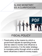 Fiscal and Monetary Policies: A Clarification