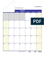 Editable Blank October 2020 Calendar PDF
