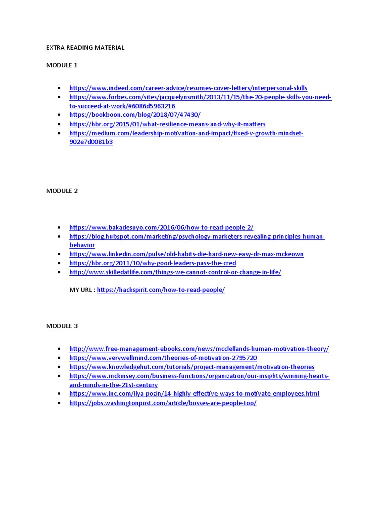 Extra Reading Material | PDF