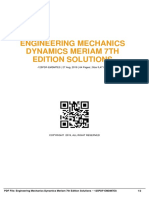 Engineering Mechanics Dynamics Meriam 7Th Edition Solutions: - 125PDF-EMDM7ES - 27 Aug, 2019 - 64 Pages - Size 3,471 KB